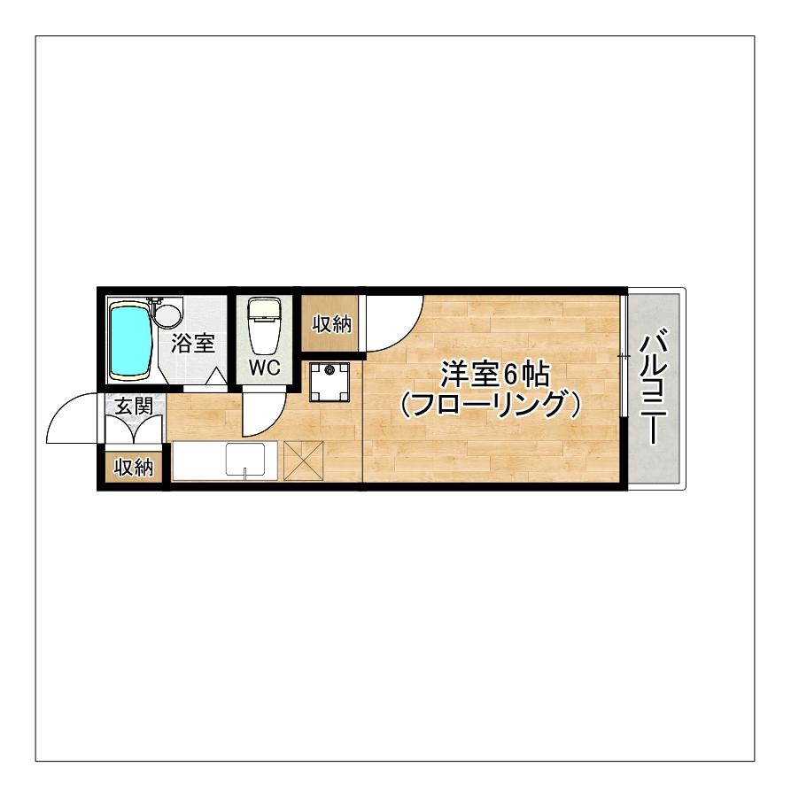 マルミネ(ワンルーム/1階)の間取り写真