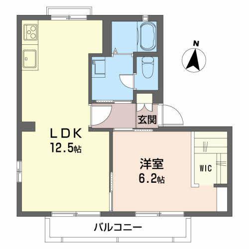 ラルジュSB(1LDK/1階)の間取り写真