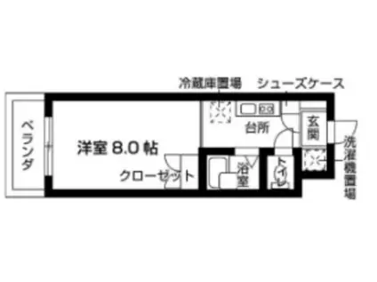 バウスクロス蒲田(ワンルーム/9階)の間取り写真