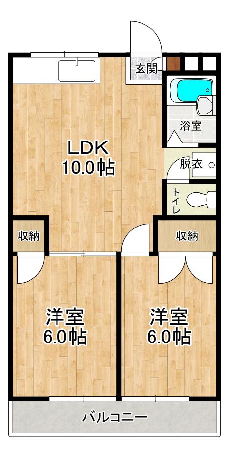 プルミエハイツ(2LDK/3階)の間取り写真