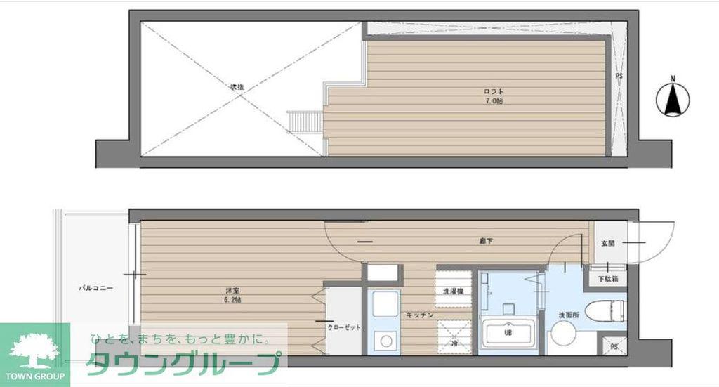 CAVANA東駒形(1K/3階)の間取り写真