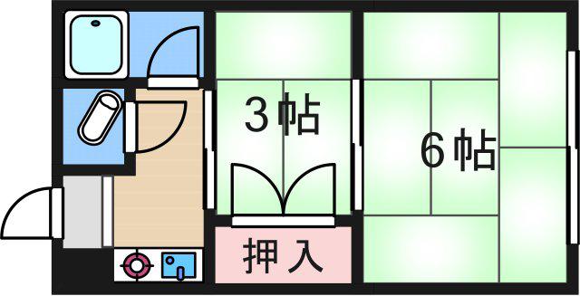 マンションイレブン(1K/1階)の間取り写真