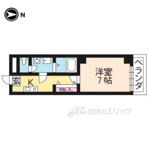 ルネッサンス・ドゥ(1K/2階)の間取り写真