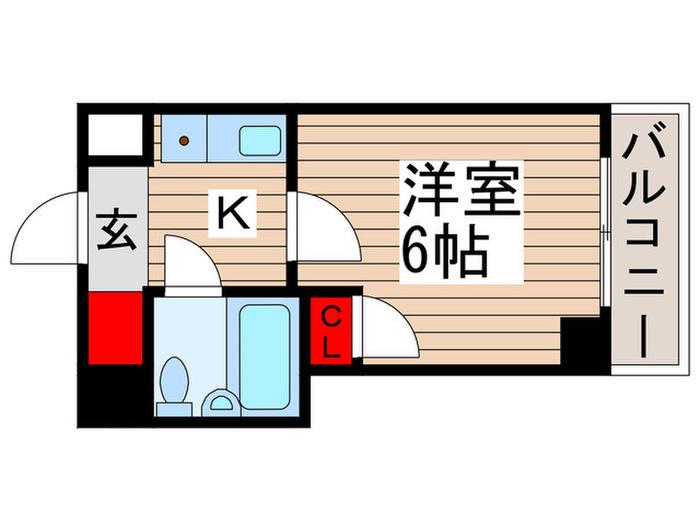 ソサエティ南行徳(1K/3階)の間取り写真
