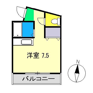 メゾンラポール(ワンルーム/2階)の間取り写真