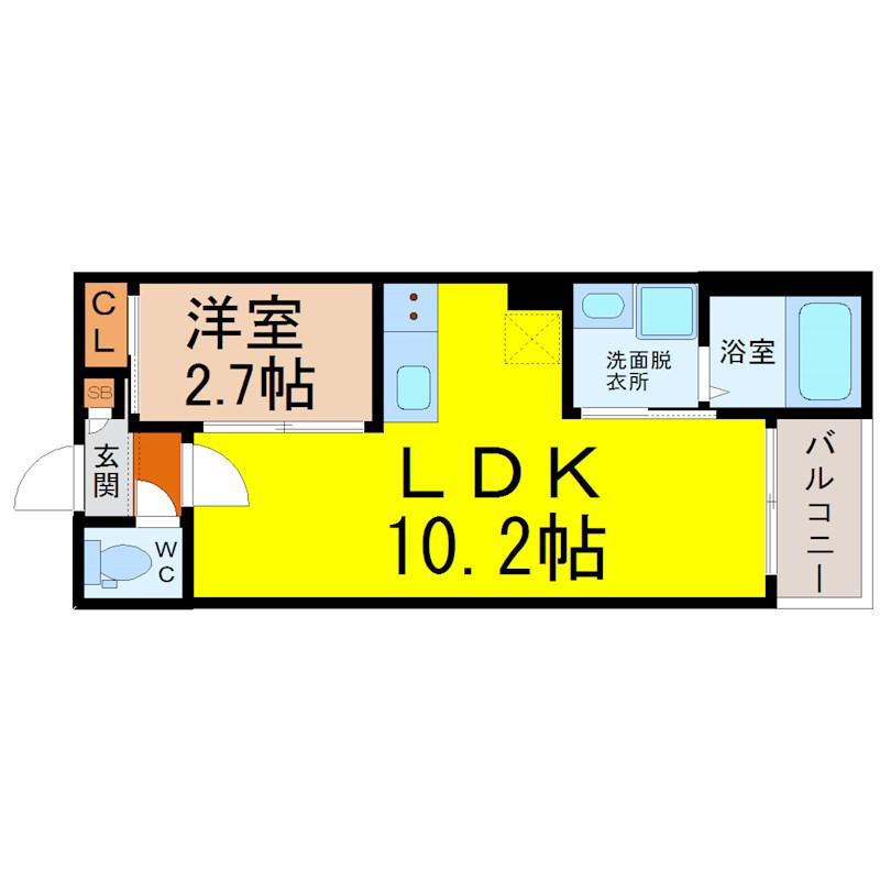REGALEST堀田(1LDK/3階)の間取り写真