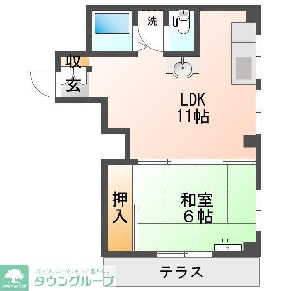 メゾン七里(1LDK/1階)の間取り写真
