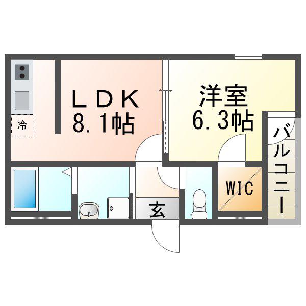 フジパレス立花北II番館(1LDK/3階)の間取り写真