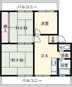 石川ハイツ(3DK/2階)の間取り写真