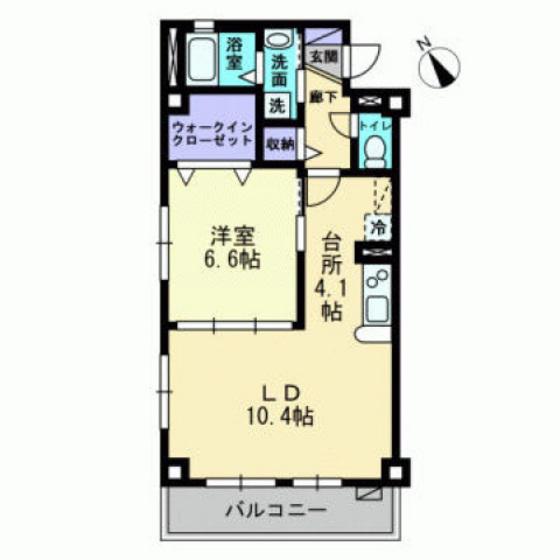 フォブール寺川(1LDK/1階)の間取り写真