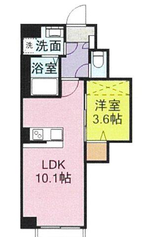ファウンテンガーデン三島(1LDK/2階)の間取り写真