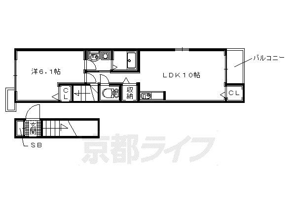 FORESTA 寺田 I(1LDK/2階)の間取り写真