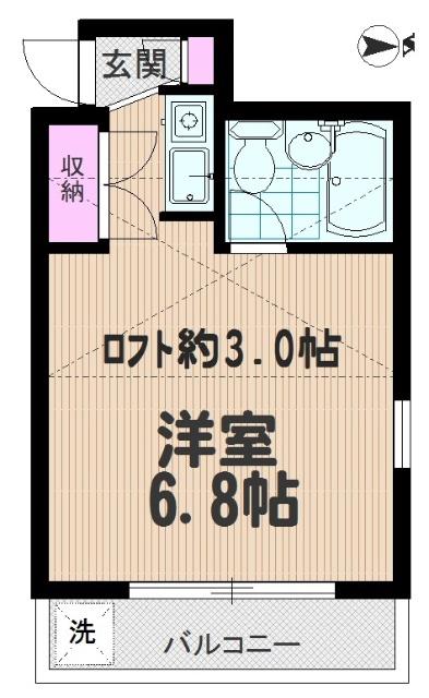 エルセリート桶川(ワンルーム/1階)の間取り写真