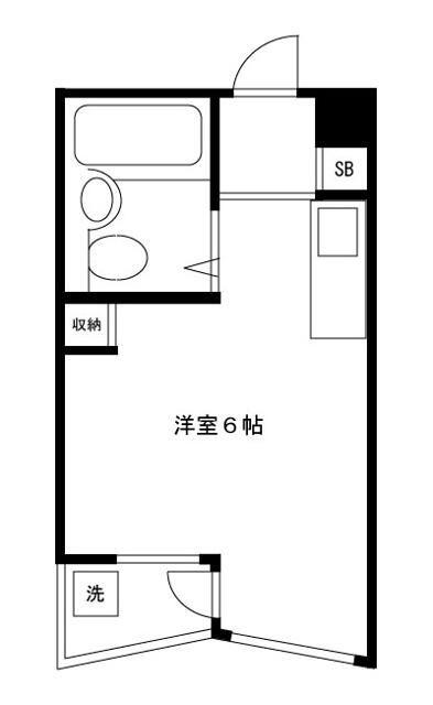 フラット池袋(ワンルーム/4階)の間取り写真