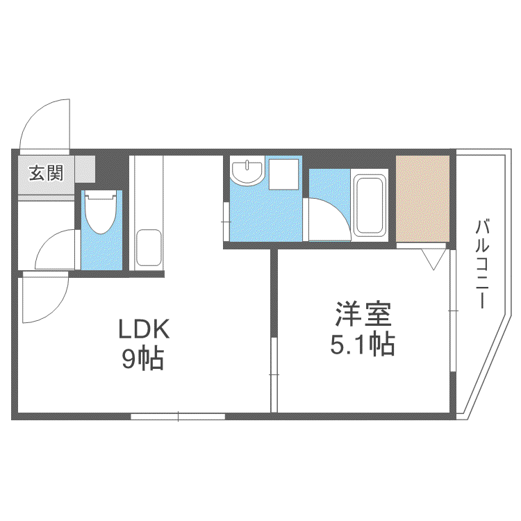 MTガーデン円山(1LDK/3階)の間取り写真