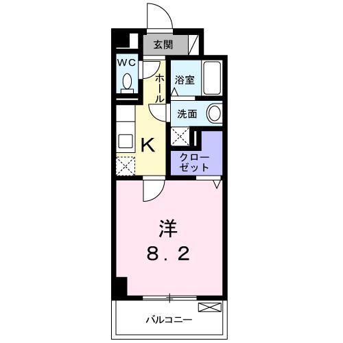 グラン フルール(1K/5階)の間取り写真