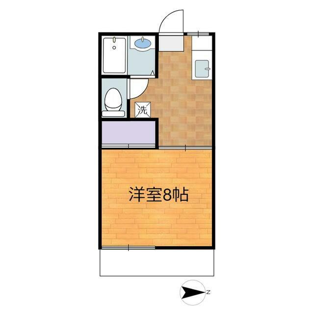 パールハイツ(1K/1階)の間取り写真