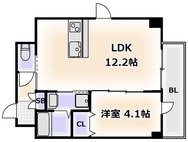 THE SUNSHINE(1LDK/3階)の間取り写真