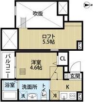 プランドールN(ワンルーム/1階)の間取り写真