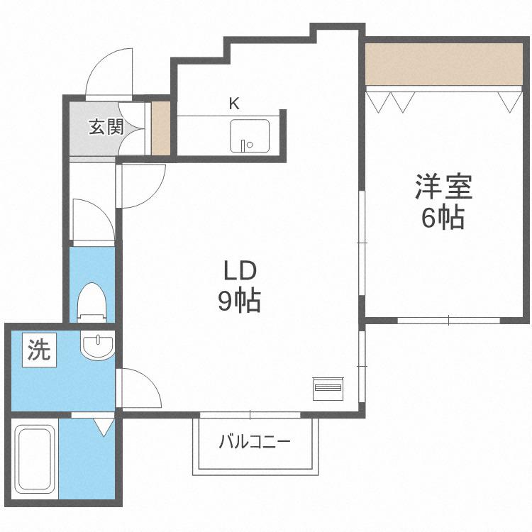 クラリス琴似(1LDK/4階)の間取り写真
