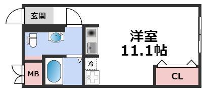 鴫野センタービル(ワンルーム/3階)の間取り写真