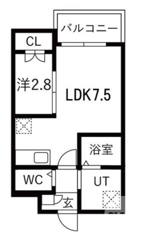 シーエムディス(1LDK/1階)の間取り写真