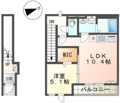 アヴェリア(1LDK/2階)の間取り写真