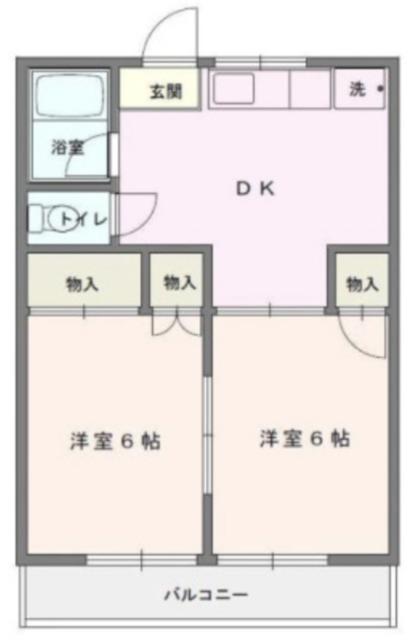 サンコーポはぎわら(2DK/2階)の間取り写真