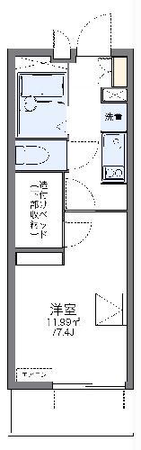 レオパレスサングロアール(1K/1階)の間取り写真