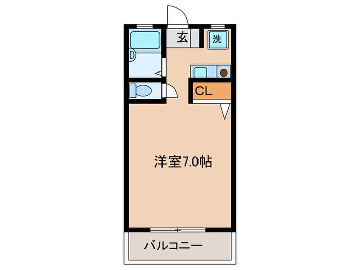 バニヤン2(ワンルーム/2階)の間取り写真