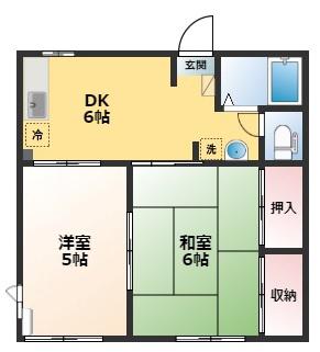 グレーテ(2DK/1階)の間取り写真