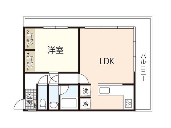 純金堂ビル(1LDK/4階)の間取り写真