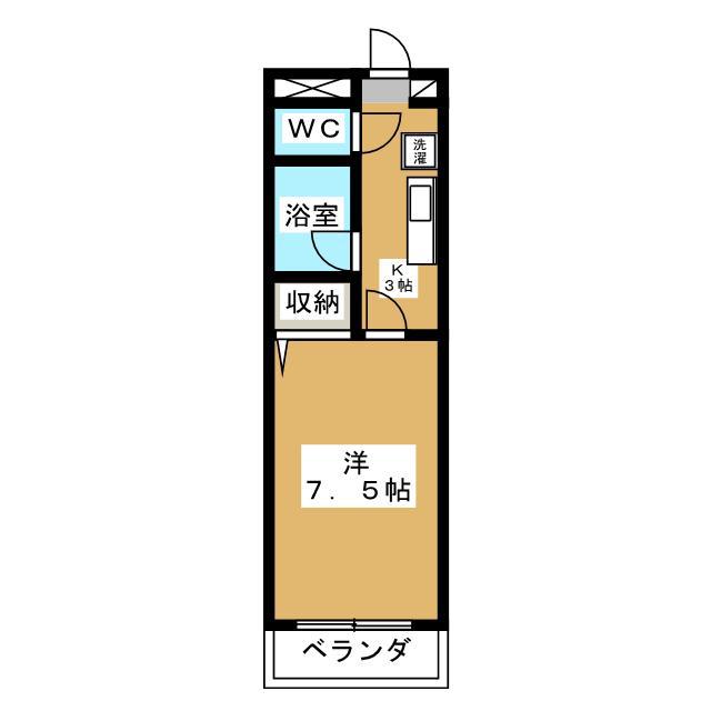 ロードサイドヒルズ(1K/3階)の間取り写真