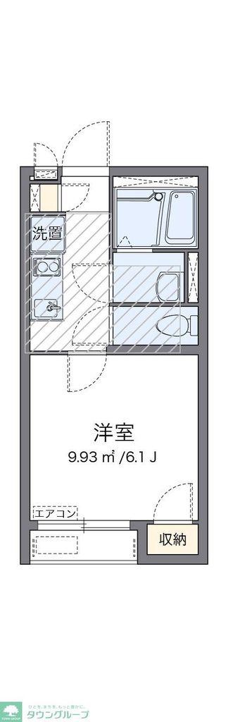 レオネクストヴィラ間坂(1K/1階)の間取り写真