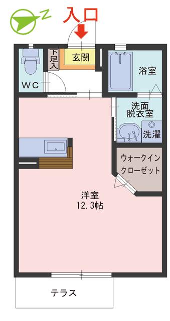 ARANCIONE成和(ワンルーム/1階)の間取り写真