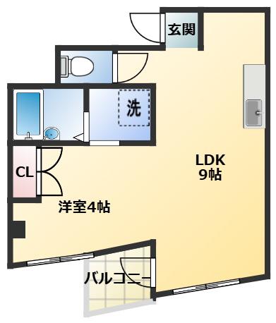 グリーンハイツ木城(1LDK/5階)の間取り写真