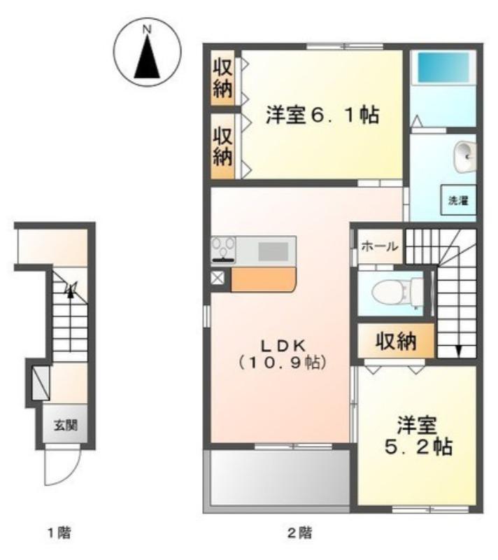 シリウス(2LDK/2階)の間取り写真