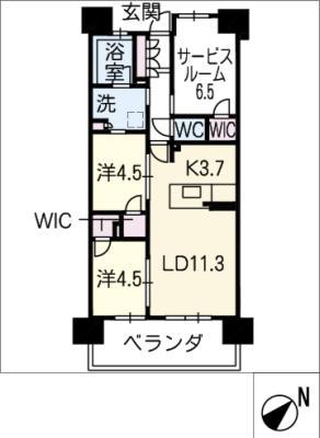 プレミスト四日市駅前 408号(2SLDK/4階)の間取り写真
