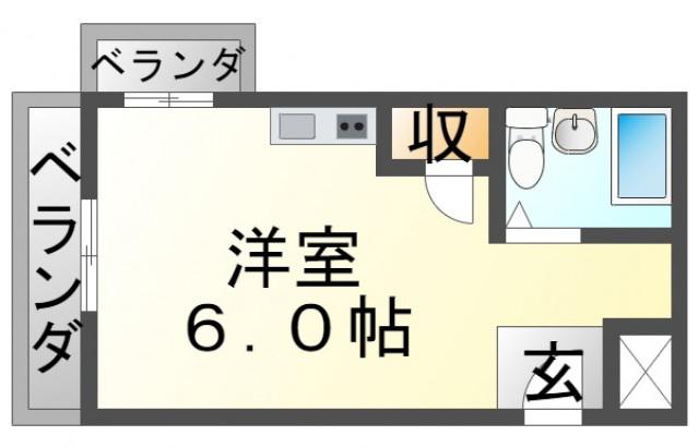 プライムプラザ五月が丘(ワンルーム/3階)の間取り写真