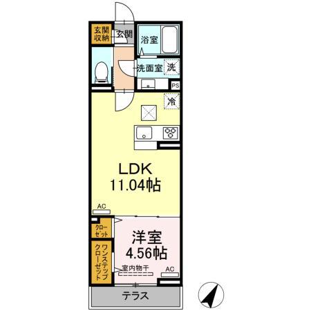 エクセリア赤塚(1LDK/1階)の間取り写真