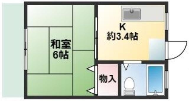 秋津ハイム(1K/1階)の間取り写真