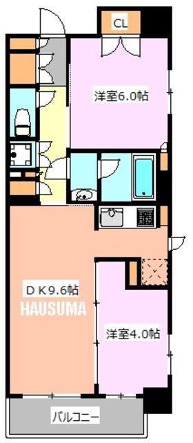 パークアクシス東十条(2DK/3階)の間取り写真