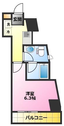 クレアティフ武蔵小杉(1K/5階)の間取り写真