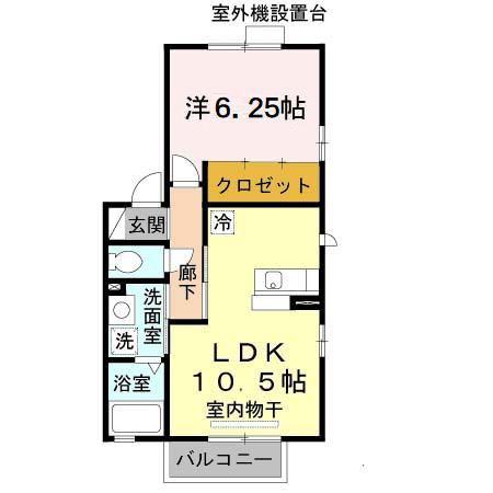 イファルジェンス(1LDK/2階)の間取り写真