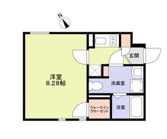ザレジデンス市谷台町(1K/2階)の間取り写真
