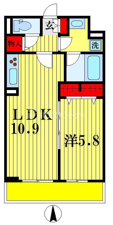 クラシヤ(1LDK/3階)の間取り写真