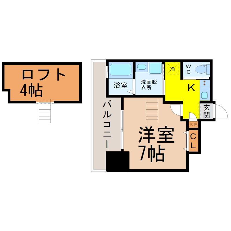 エステムコート名古屋・栄デュアルレジェンド(1K/8階)の間取り写真