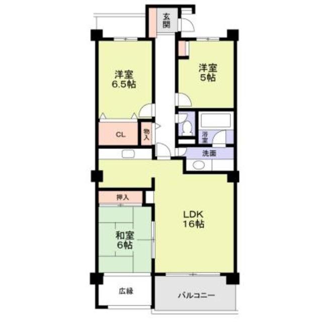ヴィラ園生(3LDK/4階)の間取り写真
