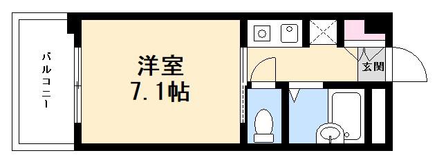 プレディアスタイル観音(1K/5階)の間取り写真