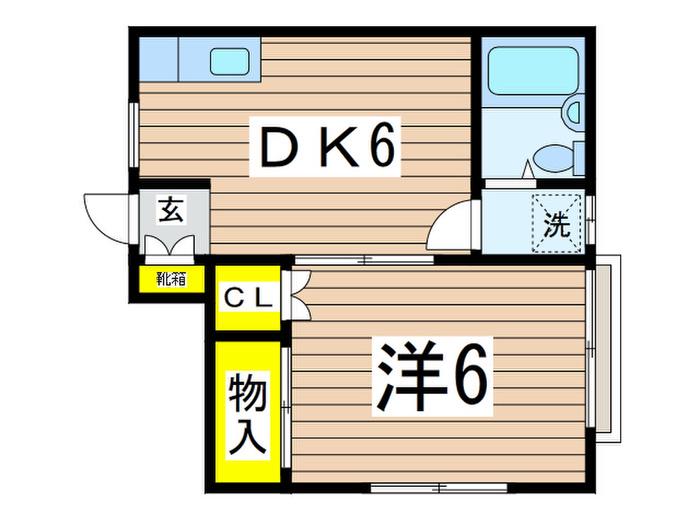 西嶋ハイツ(1DK/1階)の間取り写真
